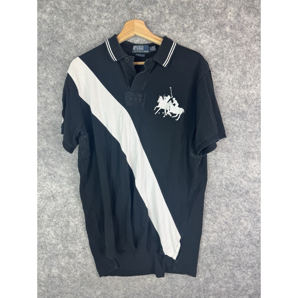 Vintage Polo Ralph Lauren Shirt Mens Large Logo Pony Polo Striped Stampede #2